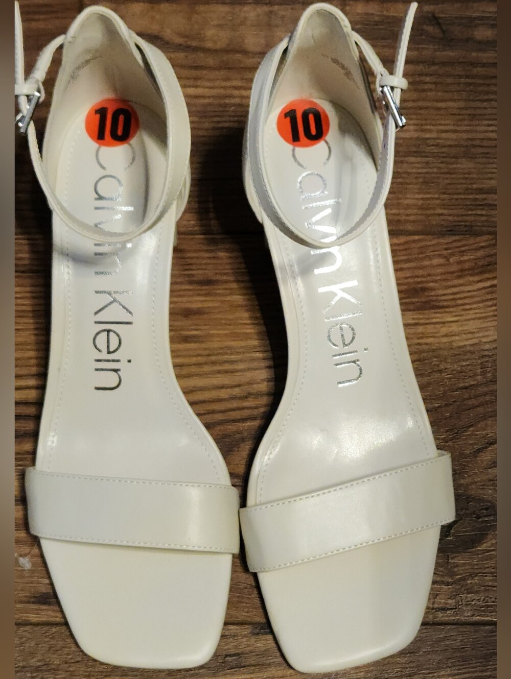 Calvin Klein Women's Cream/Ivory Ankle-Strap Sandals